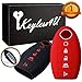 2Pcs Keyless4U 5 Buttons Silicone Key Fob Case Cover Jacket Holder Protector for Nissan Altima Maxima Armada Murano Rogue Sedan Pathfinder (Black Red)