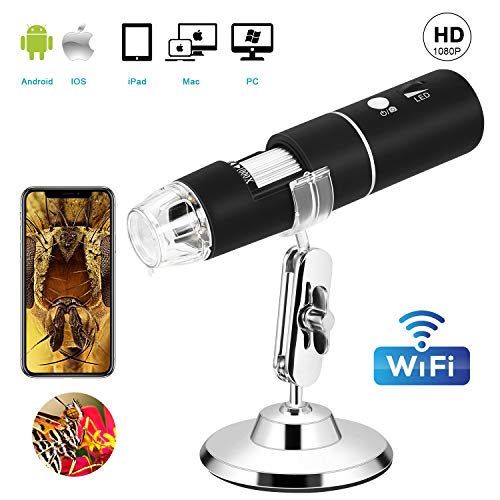 WiFi Digital Microscope, VSATEN Built in Wireless Microscope Camera 1080P HD 2MP 50x to 1000x Magnification Endoscope 8 LED Android, iOS, Smartphone, Tablet, Widows, iPad, Mac PC (Black) - Thumbnail 7