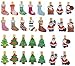 QTMY 30 Pcs Christmas Tree Stocking Santa Claus Wooden Clip Hanging Photos with Twine Decoration Supplies Favors (Christmas Wooden Clip)