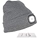 TAGVO Unisex Beanie with The Light, USB Rechargeable LED Headlamp Cap, Hands Free Headlamp Flashlight Hat, Winter Warm Knitted Night Lighted Hat, Men Women Gifts for Dad Father Husband