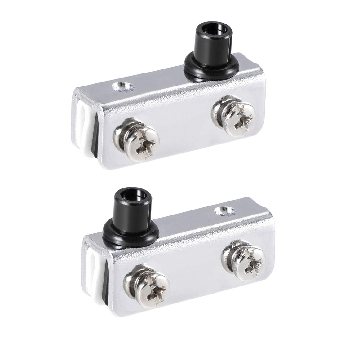 sourcing map Adjustable Glass Door Hinges Clamp，Iron Cabinet Pivot Hinge Clip for 3-5mm Thickness Glass, 1 Pair