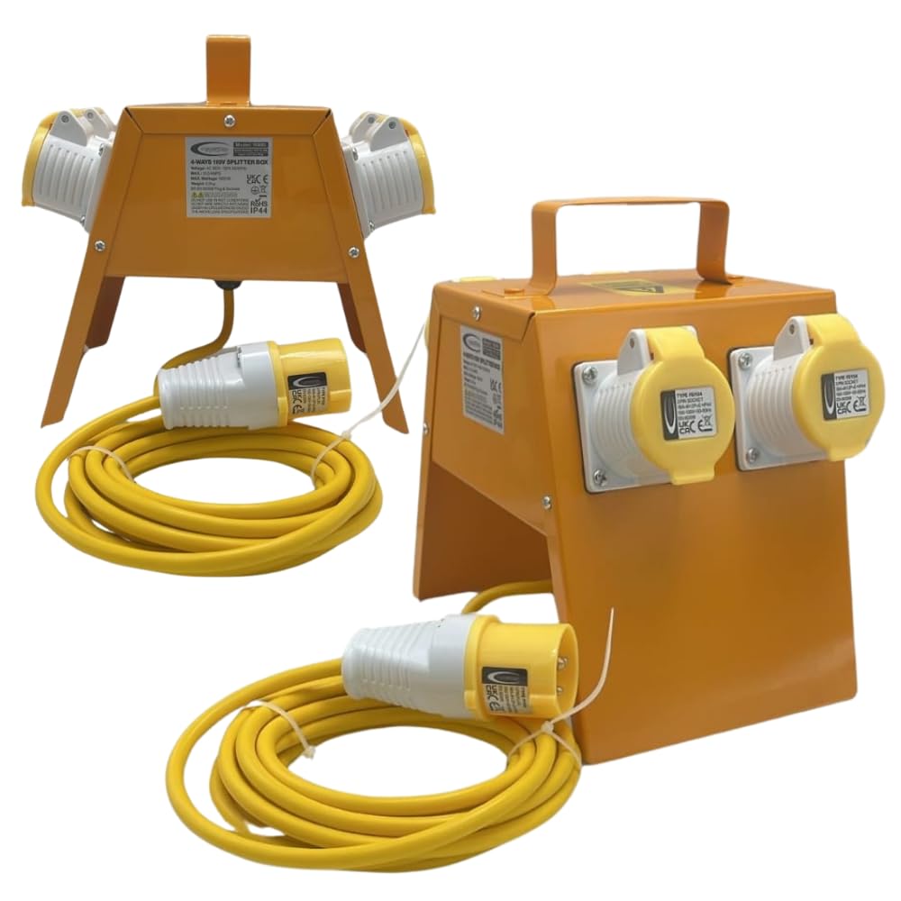 110V Power Box 4-Way Splitter Distribution Site Box 5m Cable with 16 Amp Plug (16A 1.5mm 5m)