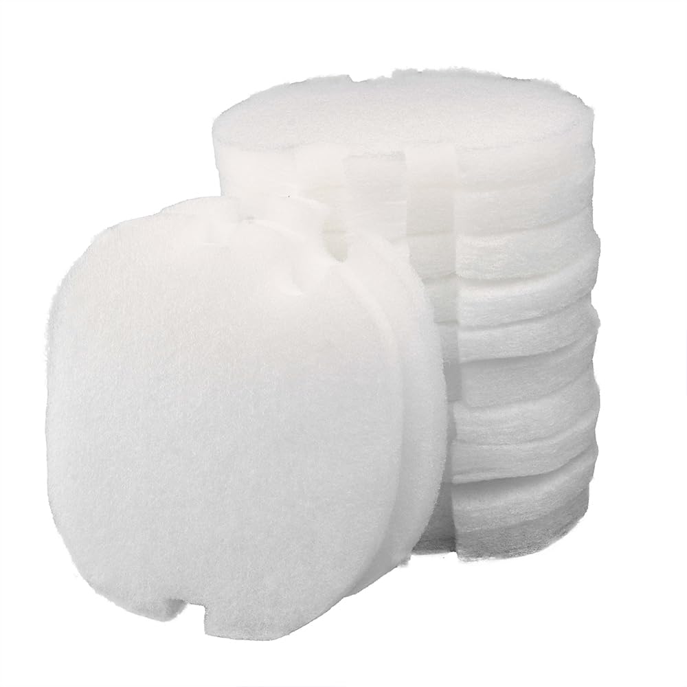 LTWHOME Replacement White Fine Wool Filter Pads Compatible with AquaManta EFX 300/400 External Filter (Pack of 12)