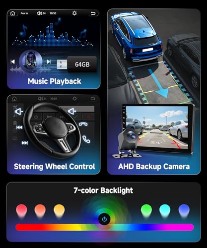Hodozzy Car Radio for Peugeot 307 2002-2013 with Wireless CarPlay Android Auto, 9 Inch Touchsreen with Bluetooth/RDS Radio/SWC/GPS/YouTube/USB/V-Link/+Reversing Camera
