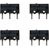 Ruiwaer 4PCS Micro Switch D2FC-F-K 50M Mouse Micro Switch 0.23x0.47x0.29In Service Life Up to 50 Million Times Micro Switch Blue Button Dot Black
