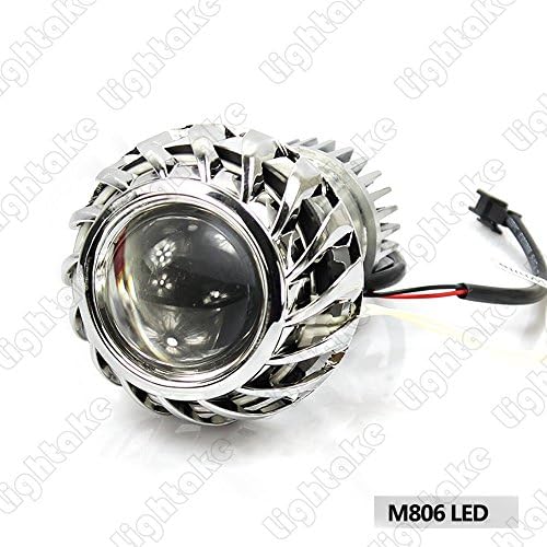 2" 35W Motorcycle Headlight HID Bi-xenon Projector Kit with Angel Eye Devil eye. (Purple Angel Eye, Blue Devil Eye)