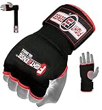 FIGHTSENSE Padded Gel Inner Gloves with Long Wraps for Boxing MMA Wrist Hand Wraps Muay Thai Under Gloves Training Pair