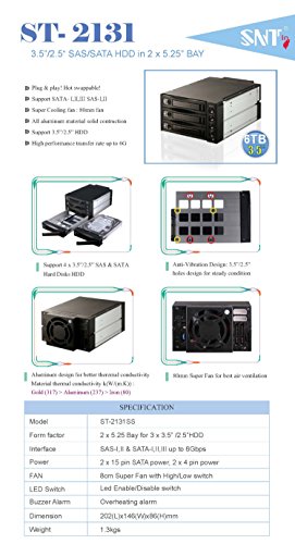 image for EZDIY-FAB EZDIY 3 Bay Hot Swap Mobile Rack for 2.5” or 3.5” SSD/HD