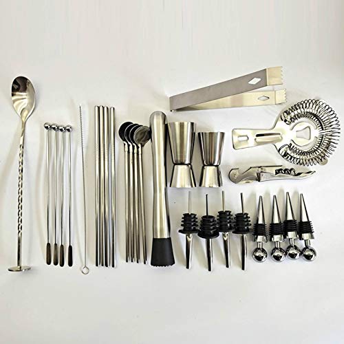 Cocktail-Barkeeper-Set, Barkeeper-Set, Cocktail-Shaker, 30-teiliges Set, drehbare Halterung, Heim-DIY-Anzug für… – Bild 5
