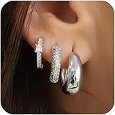 Feskive Small Gold Huggie Hoop Earrings Set for Women,Dainty 14K Gold/Silver Plated Twisted Hoop Earrings Cubic Zirconia Stud Earrings Lightweight Hypoallergenic Earrings for Women