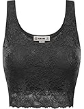THENEWNEW Womens Sleeveless Lace Crop Top