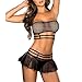 Goddessvan Nightwear Set, Women Sexy Lace Sleepwear Lingerie Temptation Bra Underwear (Free Size, Black)