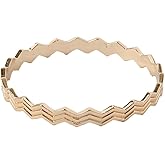 Ettika ETK Gold Tone Plated Bracelet for Women | Womens Bracelet | Chevron Gold Bangle | Fashion Jewelry