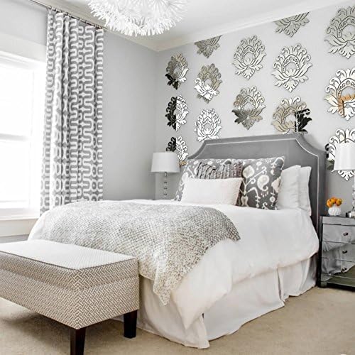 2Sets Mirror Stickers Sticker Bathroom Decor Room Decoration 3D Long Full Body Wall Mirrored Adhesive Paper Luxury Retro Vintage Antique Royal Palace Panel Mural Full Body Length Big Large Wallpaper