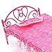 Ameesi 1PC Plastic Miniatures Bedroom Furniture Single Bed for Barbie Dolls Dollhouse