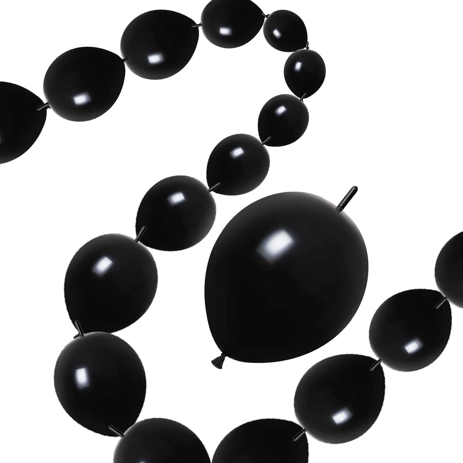 Photo 1 of 100 Pcs Quick Link Balloons Black 10 inch, Latex Linking Balloons for Balloon Wall/Arches/Chains, Birthday Party Wedding Anniversary Graduation Arch Party Decor (black)
