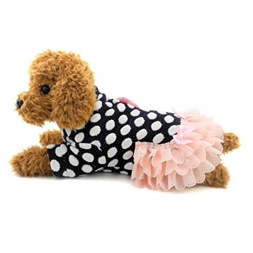 SELMAI Small Girl Dog Dresses Dots Tutu Skirt Puppy Dog Clothes