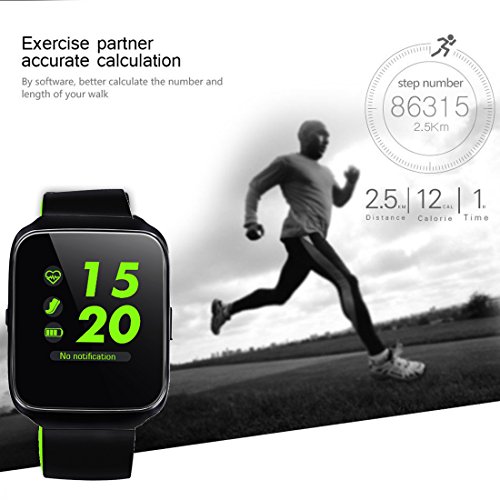 Smart Watch Fitness Tracker with Color Screen Heart Rate Blood Pressure Monitor Music Player for Men Women Kid Sport Smartwatch Calories Pedometer Sync Phone Calls SMS Gift Android iPhone