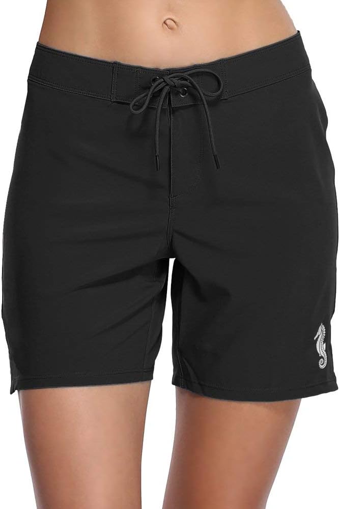 ATTRACO Women Board Shorts Long Active Swim Shorts Tummy Control High Waist