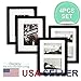 TheDisplayGuys Set of 4 11x14 Pine Wood Picture Frames with 8x10 Acid-free Mat & Tempered Glass (Matte Black)