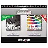 Lexmark - 18C2249 (36XL, 37XL) High-Yield Ink, 500 Page-Yield, 2/Pack, Black 18C2249 (DMi PK