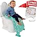 Potty Training Seat Unisex Toddler Toilet - Foldable Adjustable Ladder Non-Slip Step w/Safety Handles - Fits Toilets 14-16.1” High. Bonuses: Soft Cushion Seat - Potty Training Chart - Age 2-8 - Green