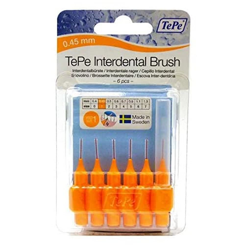 TePe Interdental Brushes, Orange, 0.45 mm