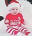 Christmas Outfits Baby Boys Girls My First Christmas Rompers with Xmas Hat Clothes Set(6-12M) Red