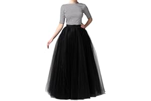 WDPL Wedding Planning A-line Maxi Long Tulle Skirt for Women Foor Length Evening Party Skirts
