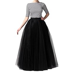WDPL Women's Long Tutu Tulle Skirt A Line Floor