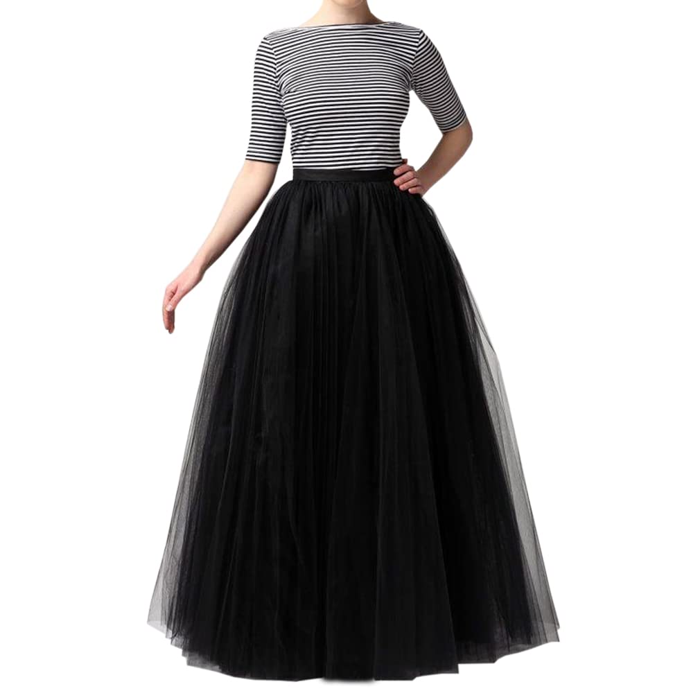 WDPL Women's Long Tutu Tulle Skirt A Line Floor