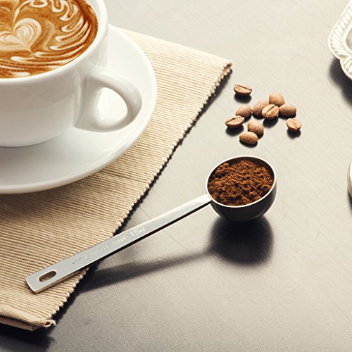 Amerigo Premium Coffee Scoop, Stainless Steel Measuring Coffee Spoon, Long Handled Coffee Scoop for the Best Usage
