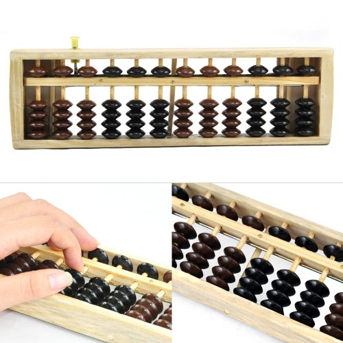Easyfashion Black Brown Bead Japanese School Calculation Soroban Wood Abacus Smart