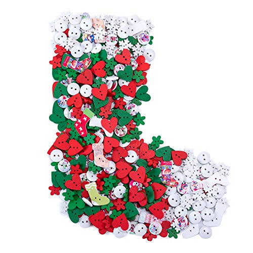 favide 450 Pieces Wooden Buttons Christmas Style Sewing Button DIY Craft Decoration, Mixed Color 2 Holes - Thumbnail 7