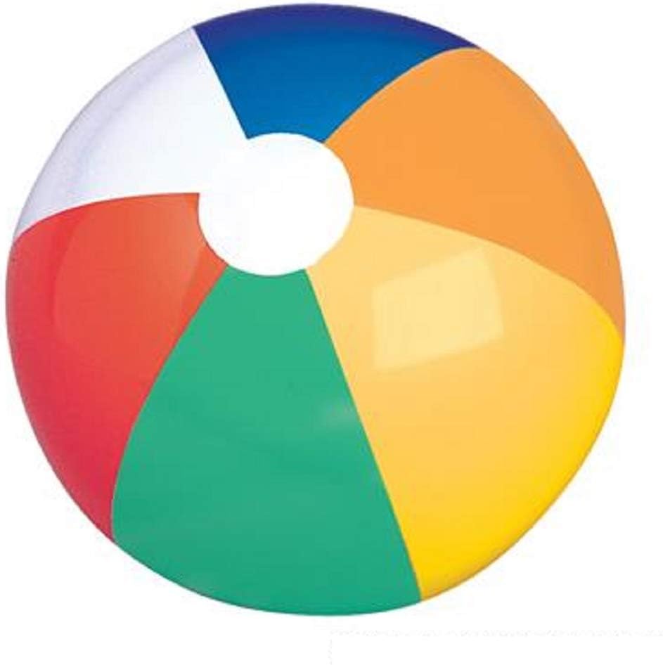 Rainbow Beach Ball Inflatables for Pool Beach Party Decorations and Favors (24 Inch Multi, 6 Pack)