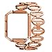 ANCOOL Fitbit Blaze Band with Frame Elliptical Style Link Bracelet Stainless Steel Metal Watch Band for Fitbit Blaze-Rose Gold