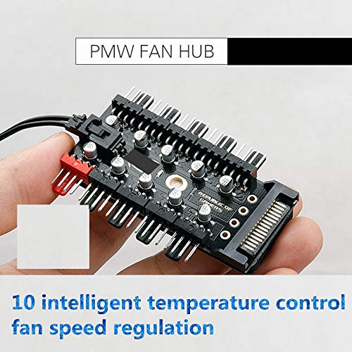 Chassis Fan Hub CPU Cooling 10 Port 12 V SATA to FanHeader with 4