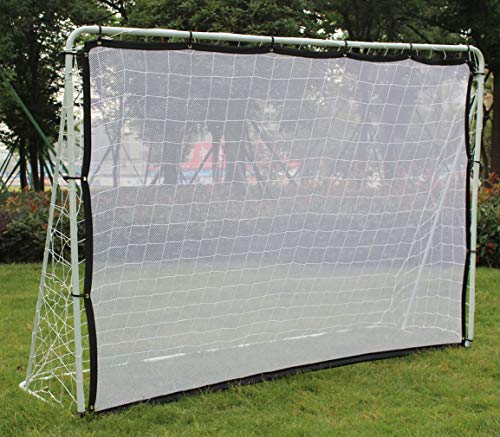 KLB Sport 7' x 5' Steel 3 in 1 Soccer Goal Targets with Rebounder Training Net and Carry Bag (Black) - Thumbnail 2