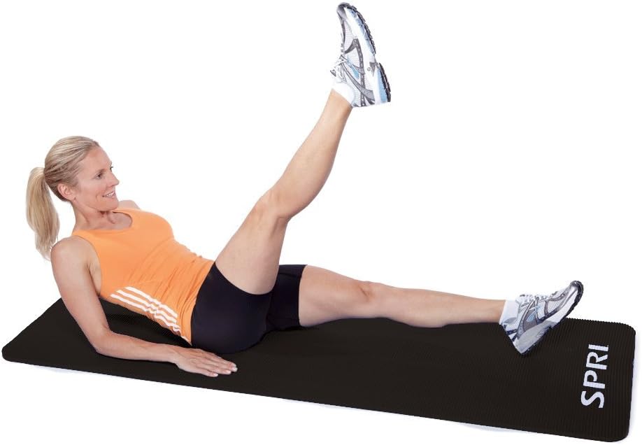 SPRI Pro Exercise Mat for Fitness, Yoga, Pilates, Stretching & Floor Exercises (Available in 55" or 71"L x 24"W x 0.625-Inch Thick) : Sports & Outdoors
