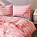 LAMEJOR Duvet Cover Sets Queen Flamingo Pattern Bedding Set Comforter Cover (1 Duvet Cover+2 Pillowcases) Pink