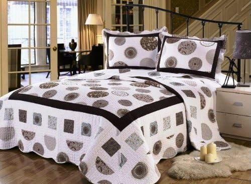 Brickell 3pcs Reversible Queen Quilt Set