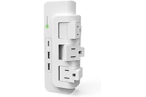 JIANGSILING Outlet Extender, 3 Way Outlet Splitter with Surge Protector, Outlet Adapter, 540 Joules, 3 USB Ports (1 USB C), Multi Plug Wall Outlet for Home,Office,Travel,White, ETL Listed