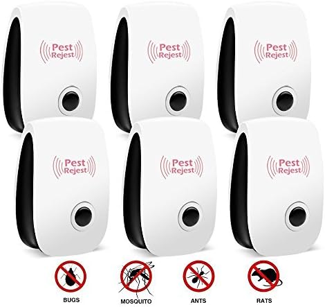 Allays Ultrasonic Pest Repeller, Eletronic Pest Repellent Plug In - Insect Repellent - Mosquitoes, Mice, Ants, Roaches, Spiders, Bugs, Flies, Insects, Rodents And More (set of 6)