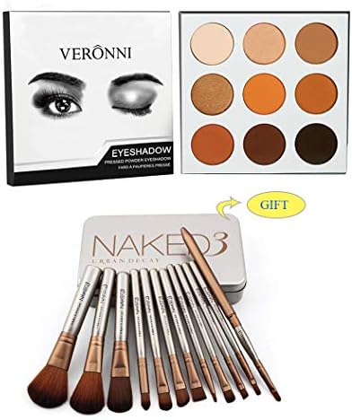 Veronni Cosmetic 9 Colors Bronze Shimmer Matte Eyeshadow Makeup Palette
