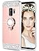 Caka Galaxy S9 Case, Galaxy S9 Glitter Case Mirror Series Luxury Cute Shiny Bling Mirror Makeup Case for Girls with Ring Kickstand Diamond Protective TPU Case for Samsung Galaxy S9 (Rose Gold)
