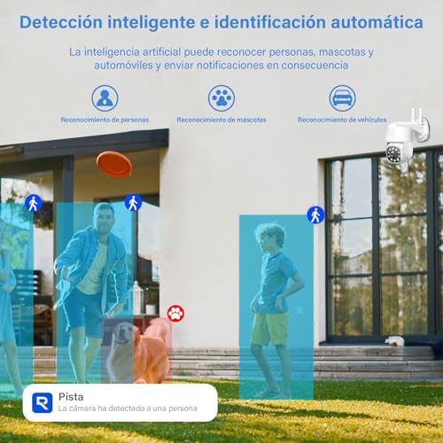 lemonsea Camara de Seguridad Exterior, 2PCS Camaras de Seguridad WiFi con Visión Nocturna y Audio, 1080P, Cámaras de Vigilancia Exterior 360°, IP66, Camara adecuadas para Tiendas, escuelas y hogares