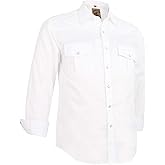 COEVALS CLUB Men's Western Pearl Snap Button Up Casual Cowboy Long Sleeve Two Pockets Work Shirts