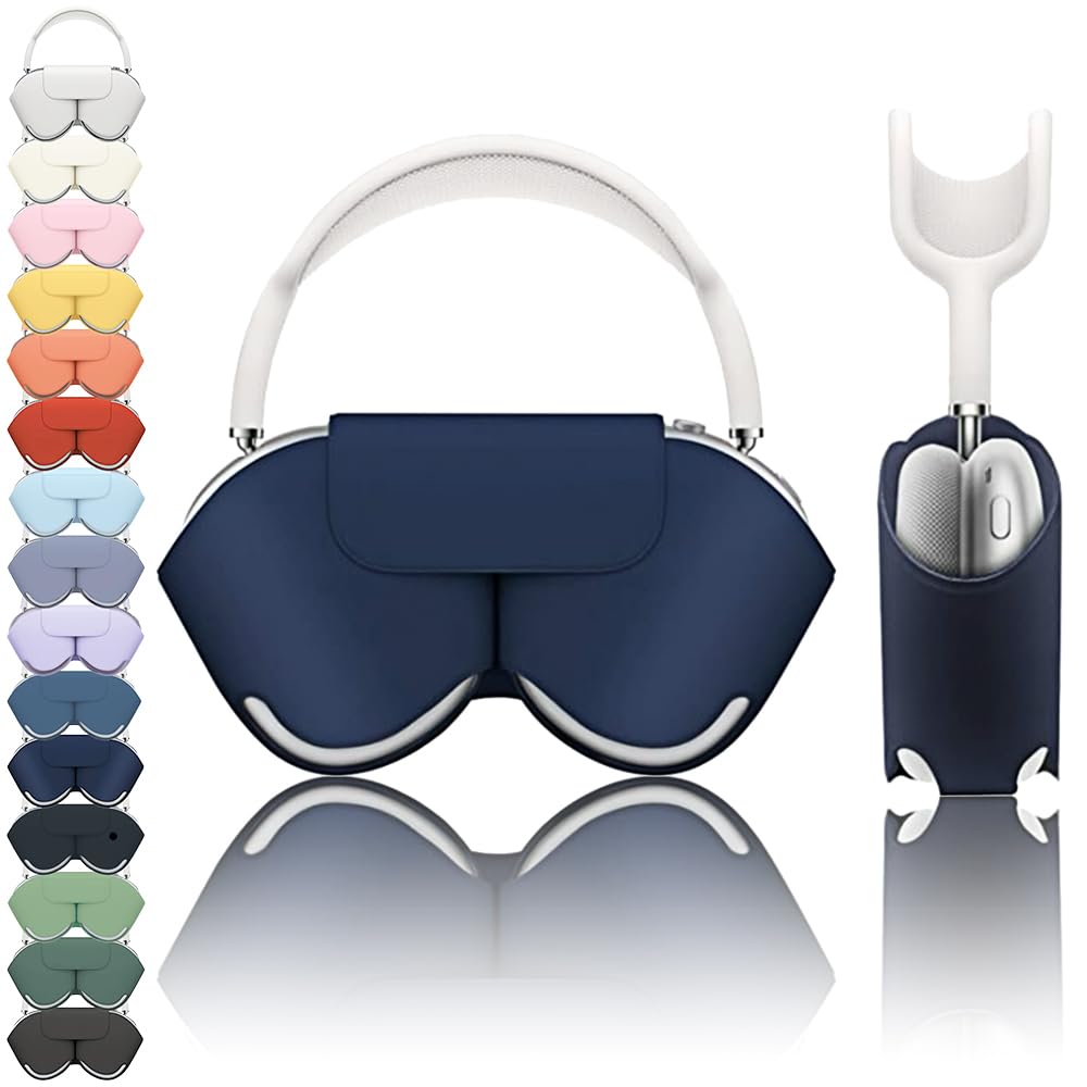 Wigmoa SY-K Smart Case for Airpods Max 1/2, Sleep Mode Compatible, Anti-Scratch and Anti-Dust Portable Carry Travel Case for Apple Airpod Max Headphones (Deep Blue)