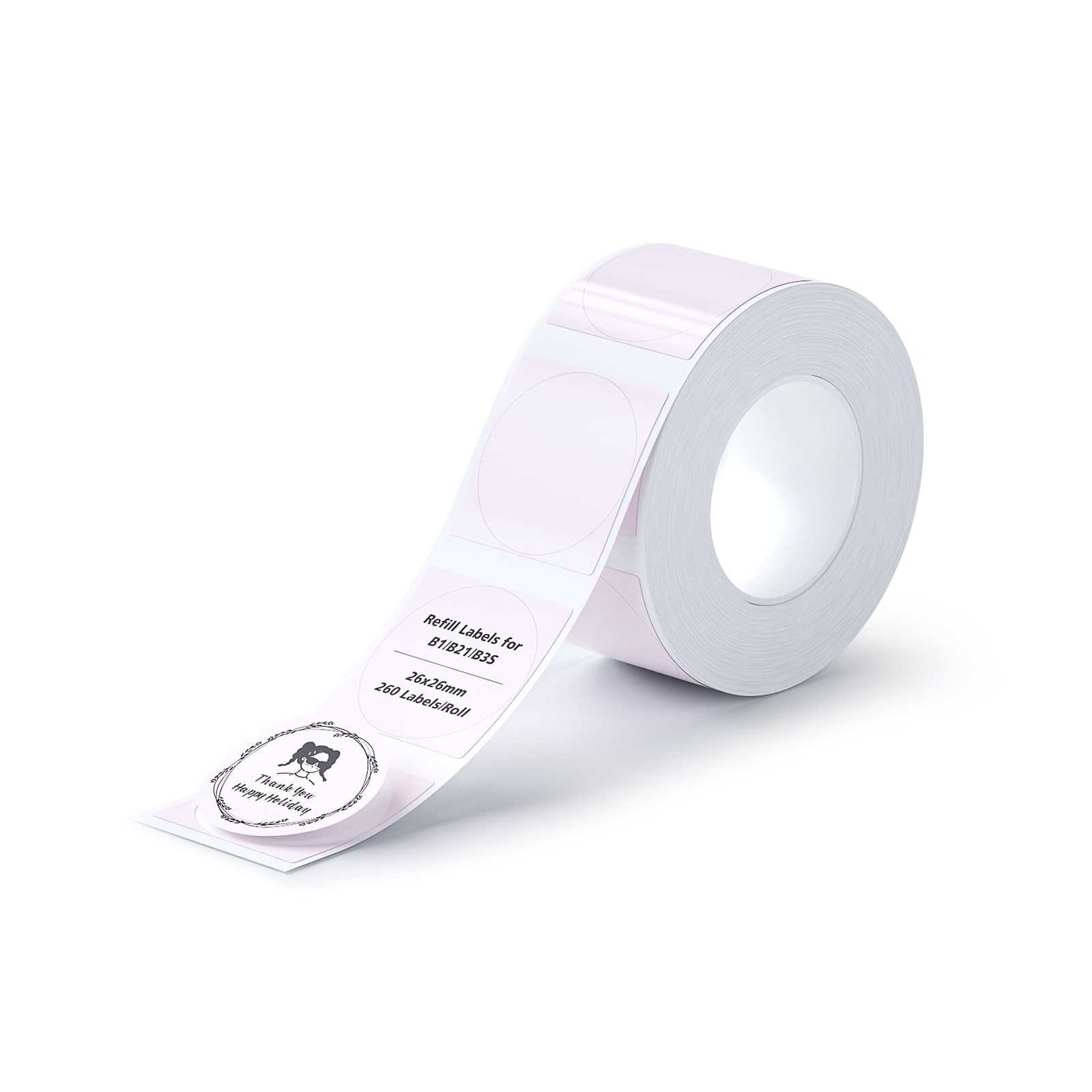 Photo 1 of NIIMBOT Labels for B21/B1/B3S/K3 Label Printer, Thermal Stickers 1'' x 1''(26x26mm), Waterproof, Oil-Proof Label Tape, 1 Roll of 260 Round Sticker Labels