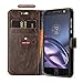 BELK Motorola Moto Z Play Droid Case, Retro Vintage Leather Wallet Case for Motorola Moto Z Play Droid 2016, Classic Magnetic Snap Folio Flip Card Cover with Stand Function - Brown